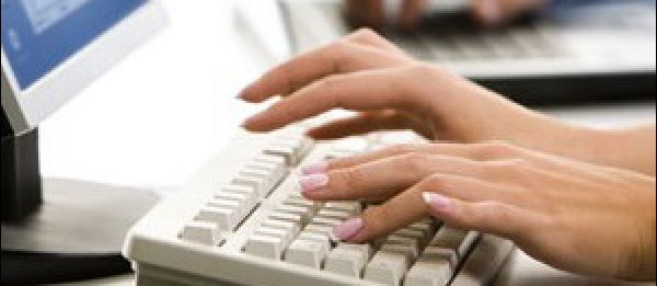 woman typing